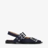 Denim Feminine Buckle Ballerinas