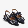 Denim Feminine Buckle Ballerinas