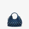 Denim Stud Mini Hobo Bag