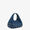 Denim Stud Mini Hobo Bag