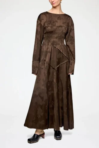 Dress in Brown Satin