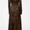 Dress in Brown Satin