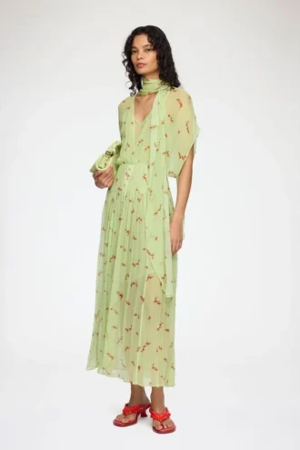 Dress in Green Silk