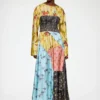 Dress in Multi Printed Silk