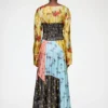 Dress in Multi Printed Silk