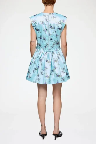 Dress in Printed Satin