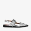 Feminine Buckle Ballerinas in Silver