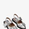 Feminine Buckle Ballerinas in Silver