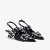 Feminine Buckle Heels in Black