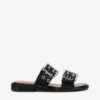 Feminine Buckle Two-Strap Sandals in Black