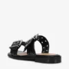 Feminine Buckle Two-Strap Sandals in Black