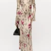 Floral Satin Maxi Dress