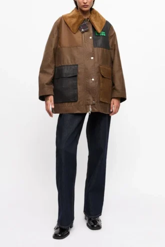 GANNI x Barbour Waxed Duffle Coat