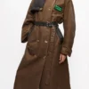 GANNI x Barbour Waxed Trench Coat