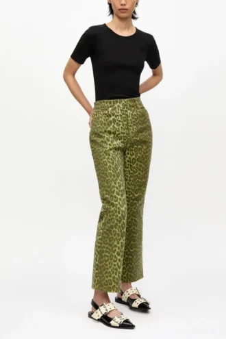 Green Leopard Betzy Jeans