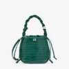 Green Patent Croco Bou Bucket Bag