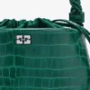 Green Patent Croco Bou Bucket Bag