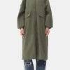 Green Tech Seersucker Oversized Shell Coat