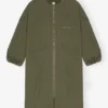 Green Tech Seersucker Oversized Shell Coat