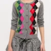 Grey Check Cardigan