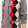 Grey Check Cardigan