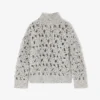 Grey Flower Crochet Sweater