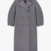Grey Wool Oversized Long Peacoat