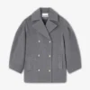 Grey Wool Oversized Midi Peacoat