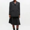 Grey Wool Suiting Blazer