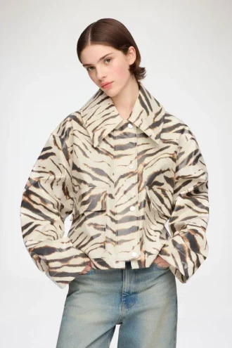 Jacket in Laminated Zebra