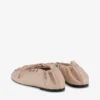 Lace-Up Ballerinas in Beige