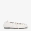 Lace-Up Ballerinas in Ivory