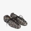 Lace-Up Ballerinas in Leopard Printed Denim
