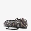 Lace-Up Ballerinas in Leopard Printed Denim