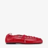 Lace-Up Ballerinas in Red