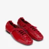 Lace-Up Ballerinas in Red