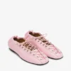 Lace-Up Ballerinas in Rose