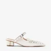 Lace-Up Mules in Ivory