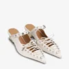 Lace-Up Mules in Ivory