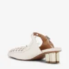 Lace-Up Mules in Ivory