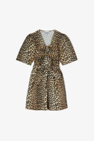 Leopard Cotton Mini Dress