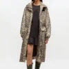 Leopard Nylon Parka Coat