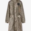 Leopard Nylon Parka Coat