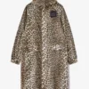 Leopard Nylon Parka Coat