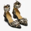 Leopard Print Feminine Buckle Open Cut Pumps