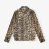 Leopard Print Satin Shirt