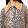Leopard Printed Canvas Midi Jacket
