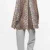 Leopard Printed Canvas Midi Jacket