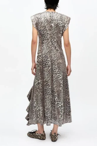 Leopard Stretch Sequins Long Dress