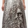 Leopard Stretch Sequins Long Dress